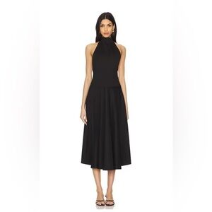 LPA Kara Black Halter Mock Neck Dress